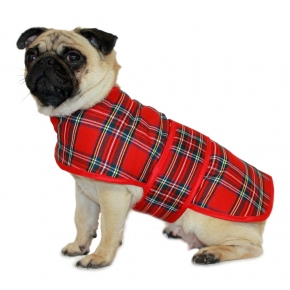 Cosipet 10" Red Tartan Dog Coat 